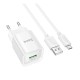 Мережевий Зарядний Пристрій Hoco C145A 1USB QC 18W+USB to Micro