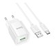 Мережевий Зарядний Пристрій Hoco C145A 1USB QC 18W+USB to Type-C