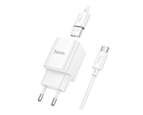 Мережевий Зарядний Пристрій Hoco C145A 1USB QC 18W+USB to Type-C