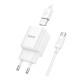 Мережевий Зарядний Пристрій Hoco C145A 1USB QC 18W+USB to Type-C