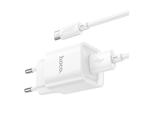 Мережевий Зарядний Пристрій Hoco C145A 1USB QC 18W+USB to Type-C