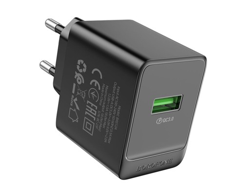 Мережевий Зарядний Пристрій Borofone BAS12A 1USB QC3.0 18W