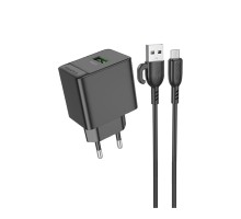 Мережевий Зарядний Пристрій Borofone BAS12A 1USB QC3.0 18W+USB to Micro