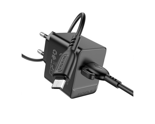 Мережевий Зарядний Пристрій Borofone BAS12A 1USB QC3.0 18W+USB to Micro