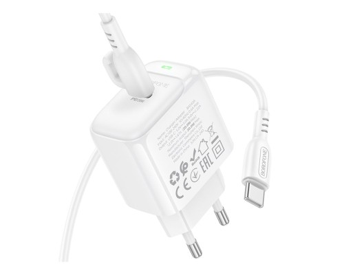 Мережевий Зарядний Пристрій Borofone BAS43A 1USB-C PD/QC 20W+Type-C to Type-C