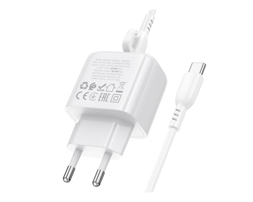 Мережевий Зарядний Пристрій Borofone BAS43A 1USB-C PD/QC 20W+Type-C to Type-C