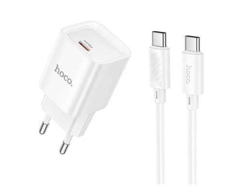 Мережевий Зарядний Пристрій Hoco C146A 1USB-C PD/QC 20W+Type-C to Type-C