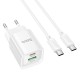 Мережевий Зарядний Пристрій Hoco C147A 1USB-C/1USB PD/QC 20W+Type-C to Type-C