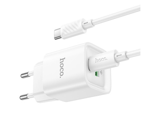 Мережевий Зарядний Пристрій Hoco C147A 1USB-C/1USB PD/QC 20W+Type-C to Type-C