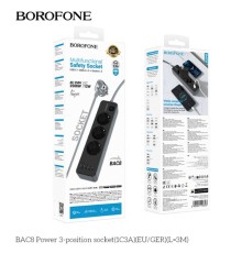 Мережевий Подовжувач Borofone BAC8 (1C3A)(EU)(L=3M) М'ята упаковка
