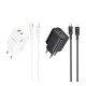 Мережевий Зарядний Пристрій Borofone BA83A 1USB-C/1USB PD/QC 20W+Type-C to Lightning