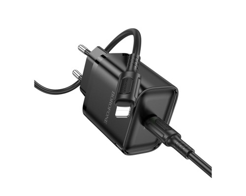 Мережевий Зарядний Пристрій Borofone BA84A 1USB-C PD/QC 30W+Type-C to Lightning
