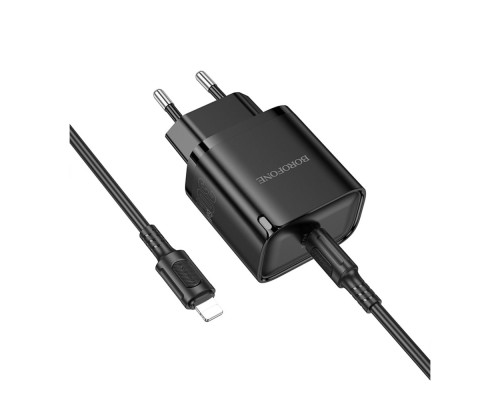 Мережевий Зарядний Пристрій Borofone BA84A 1USB-C PD/QC 30W+Type-C to Lightning