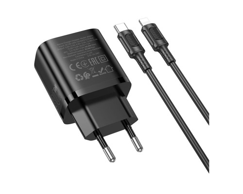 Мережевий Зарядний Пристрій Borofone BA84A 1USB-C PD/QC 30W+Type-C to Lightning
