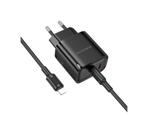 Мережевий Зарядний Пристрій Borofone BA85A 2USB-C PD/QC 35W+Type-C to Lightning