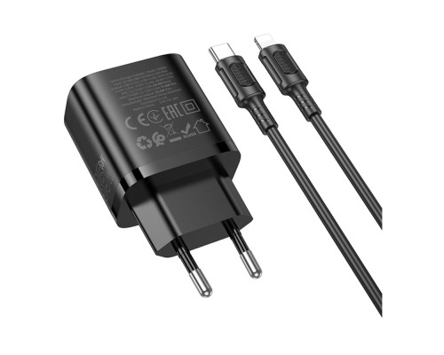 Мережевий Зарядний Пристрій Borofone BA85A 2USB-C PD/QC 35W+Type-C to Lightning