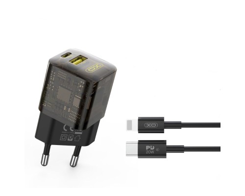 Мережевий Зарядний Пристрій XO CE05 PD30W+QC3.0 Type-C to Lightning