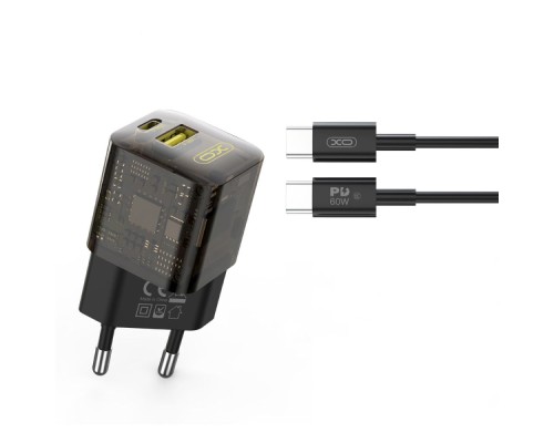 Мережевий Зарядний Пристрій XO CE05 PD30W+QC3.0 Type-C to Type-C