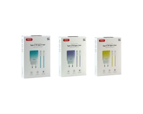Мережевий Зарядний Пристрій XO CE18 1Type-C PD/QC 30W Type-C to Type-C