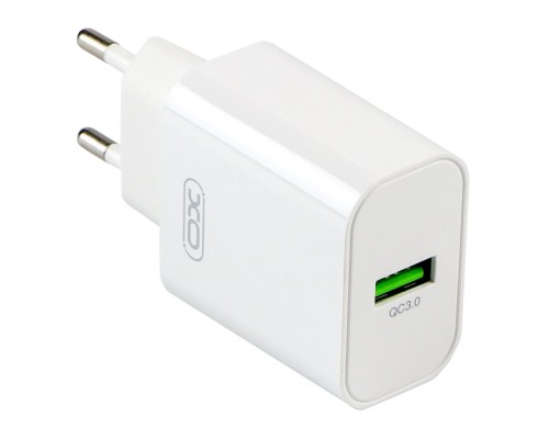 Мережевий Зарядний Пристрій XO L103 1USB QC 18W+USB to Type-C