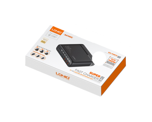 Мережевий Зарядний Пристрій LDNIO A6140C 140W LED display GAN