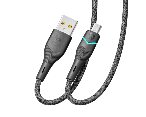 Кабель USB Ridea RC-RL15 RGB Light MicroUSB 3A 1.2m