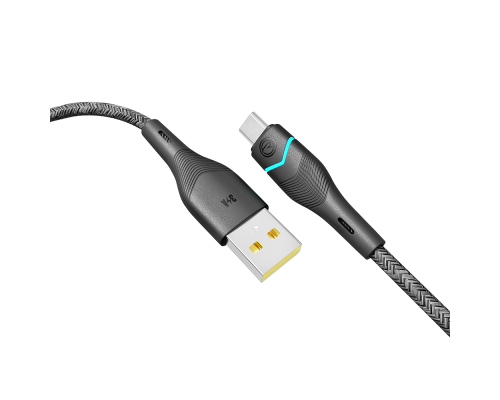 Кабель USB Ridea RC-RL15 RGB Light MicroUSB 3A 1.2m