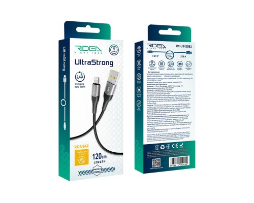 Кабель USB Ridea RC-US42 UltraStrong Lightning 12W 1.2m