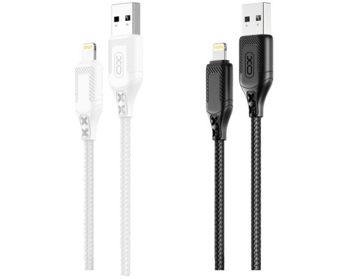 Кабель USB XO NB235 Zebra series Braided 2.4A Lightning