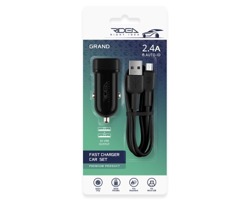 Автомобільний Зарядний Пристрій Ridea RCC-21112 Grand Micro 2USB 2.4 A