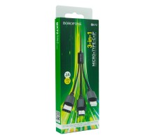 Кабель USB Borofone BX72 3-in-1 IP+Type-C+Micro