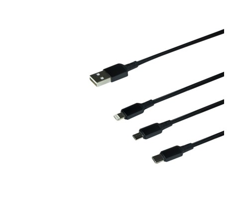 Кабель USB Borofone BX72 3-in-1 IP+Type-C+Micro