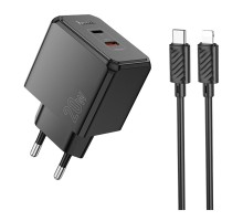 Мережевий Зарядний Пристрій Hoco CS16A 1USB-C/1IP PD/QC 20W+Type-C to Lightning