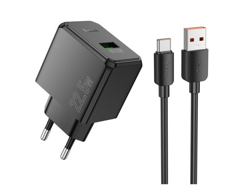 Мережевий Зарядний Пристрій Hoco CS17A 1USB Multi-Protocol 22.5W+USB to Type-C