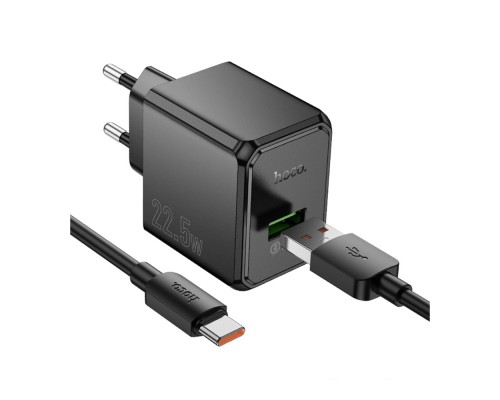 Мережевий Зарядний Пристрій Hoco CS17A 1USB Multi-Protocol 22.5W+USB to Type-C