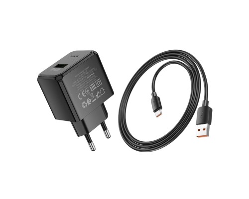 Мережевий Зарядний Пристрій Hoco CS17A 1USB Multi-Protocol 22.5W+USB to Type-C