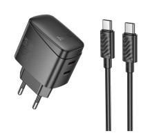 Мережевий Зарядний Пристрій Hoco CS62A 2USB-C PD/QC 45W GAN+Type-C to Type-C
