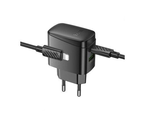Мережевий Зарядний Пристрій Hoco CS61A 1USB/1USB-C PD/QC 30W+Type-C to Lightning