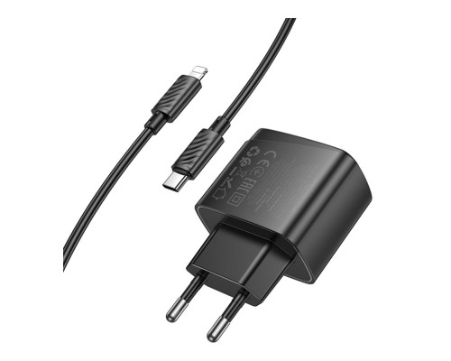 Мережевий Зарядний Пристрій Hoco CS61A 1USB/1USB-C PD/QC 30W+Type-C to Lightning