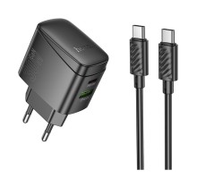 Мережевий Зарядний Пристрій Hoco CS61A 1USB/1USB-C PD/QC 30W+Type-C to Type-C