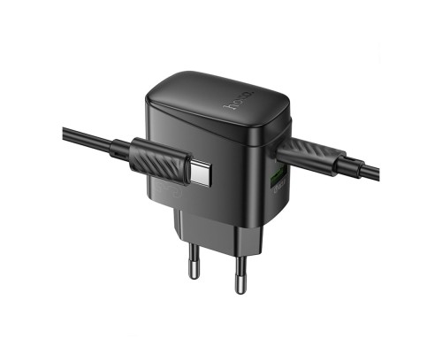 Мережевий Зарядний Пристрій Hoco CS61A 1USB/1USB-C PD/QC 30W+Type-C to Type-C