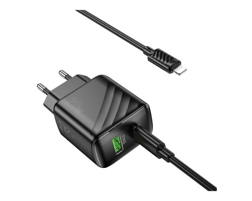 Мережевий Зарядний Пристрій Hoco CS25A 1USB-C/1USB PD/QC 20W+Type-C to Lightning