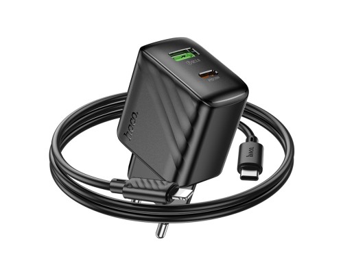 Мережевий Зарядний Пристрій Hoco CS25A 1USB-C/1USB PD/QC 20W+Type-C to Lightning