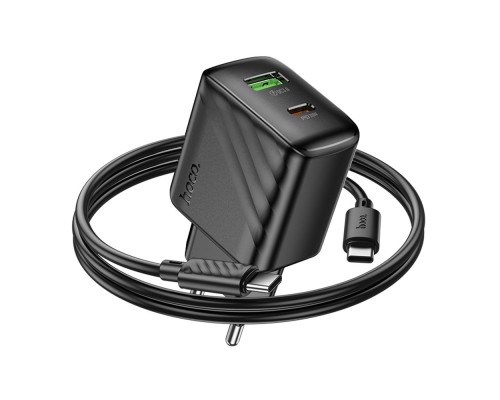 Мережевий Зарядний Пристрій Hoco CS25A 1USB-C/1USB PD/QC 20W+Type-C to Type-C