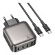 Мережевий Зарядний Пристрій Borofone BAS57A 3USB-C/1USB PD/QC 67W GAN+Type-C to Type-C