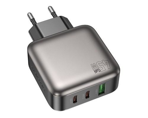 Мережевий Зарядний Пристрій Borofone BAS56A 2USB-C/1USB QC/PD 45W GAN