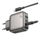Мережевий Зарядний Пристрій Borofone BAS56A 2USB-C/1USB QC/PD 45W GAN+Type-C to Type-C