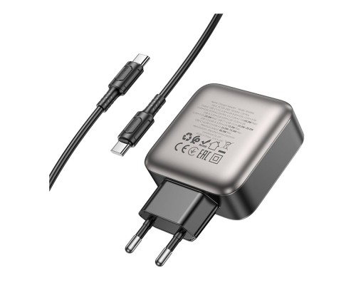Мережевий Зарядний Пристрій Borofone BAS56A 2USB-C/1USB QC/PD 45W GAN+Type-C to Type-C