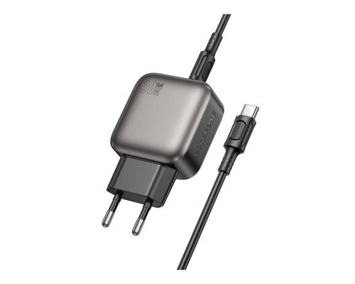 Мережевий Зарядний Пристрій Borofone BAS55A 1USB-C/1USB PD/QC 30W GAN+Type-C to Type-C