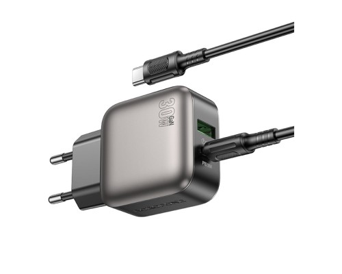 Мережевий Зарядний Пристрій Borofone BAS55A 1USB-C/1USB PD/QC 30W GAN+Type-C to Type-C